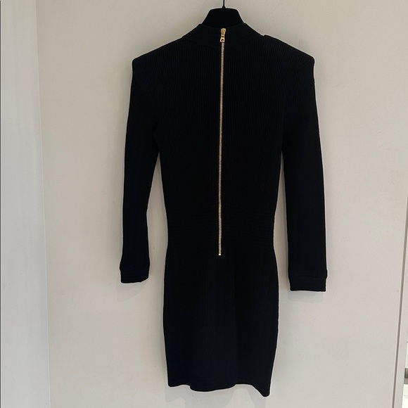 Balmain Short knitted dress with gold buttons black black - Picture 10 of 11